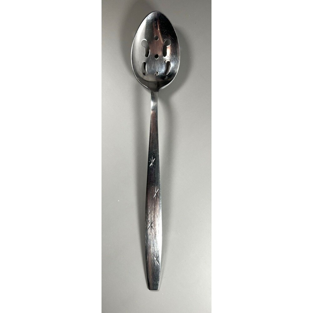 Vintage Mid Century HEAVENLY STAR Stainless Slotting Serving Spoon Japan